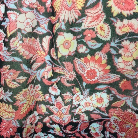 Liz Claiborne Petite Black Floral Short Sleeve Top PXXL - Picture 6 of 8